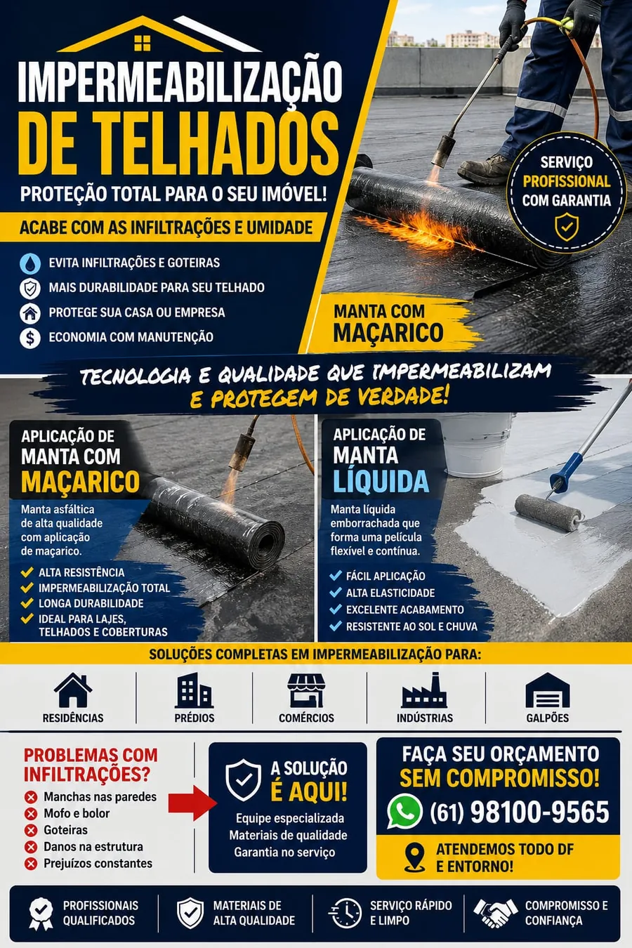 Impermeabilização de telhados com manta